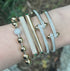 Pave Diamond & Gold Ball Bangle Bracelet