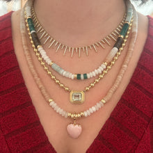 Pink Agate & White Opal Beaded Necklace