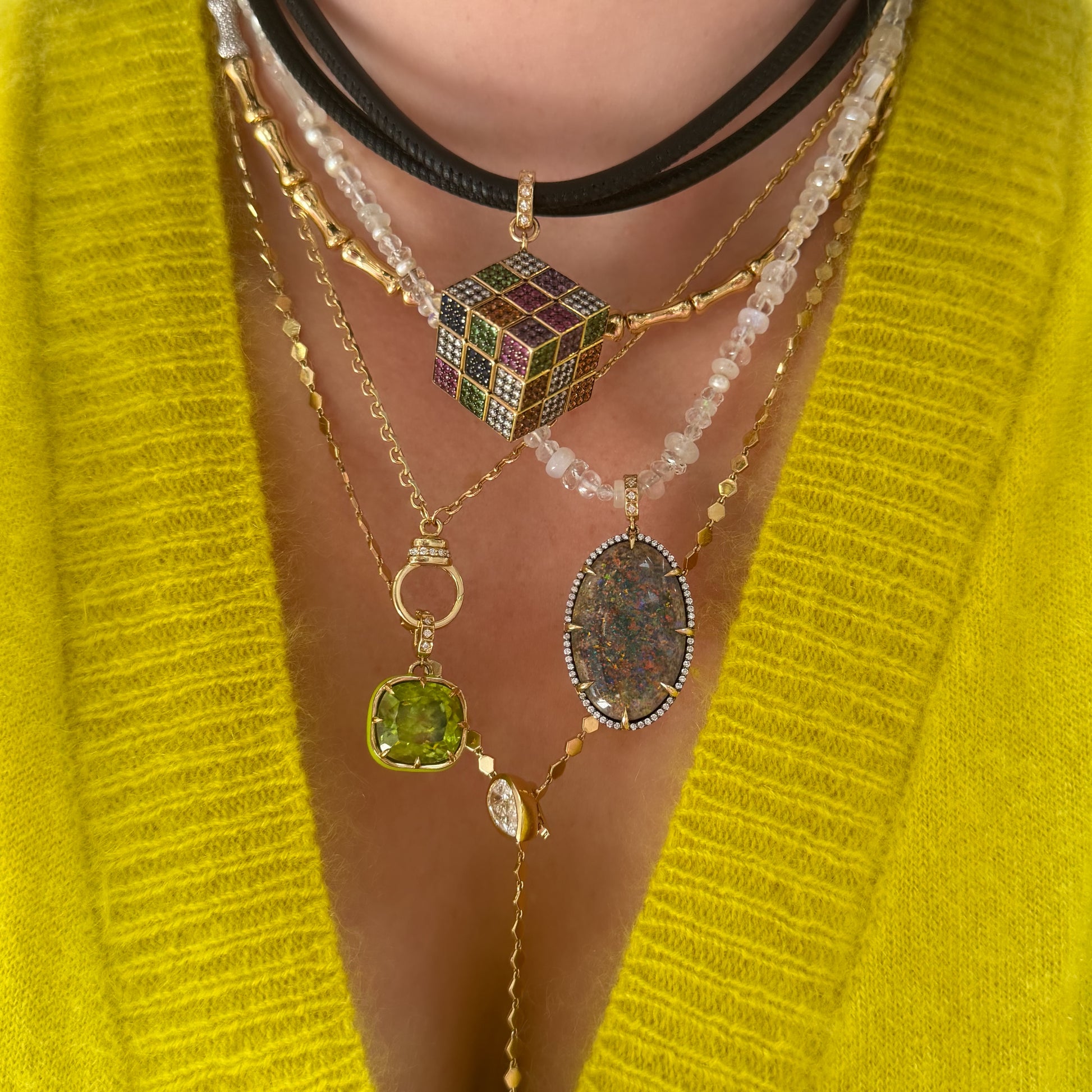 Adjustable Snake Lariat Necklace with Lab Diamond Head
