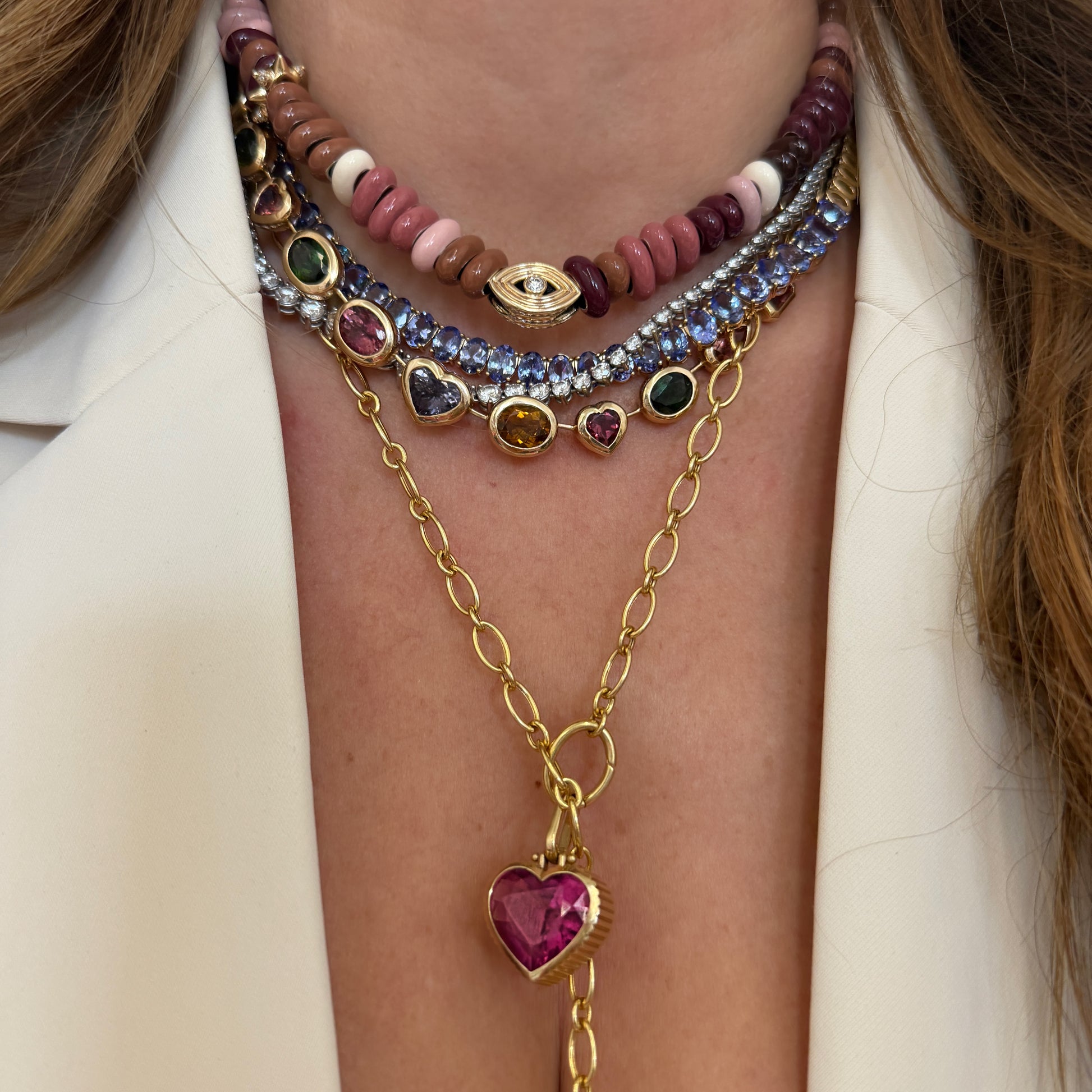 Juicy Oval Tanzanite 1/2 Tennis Necklace