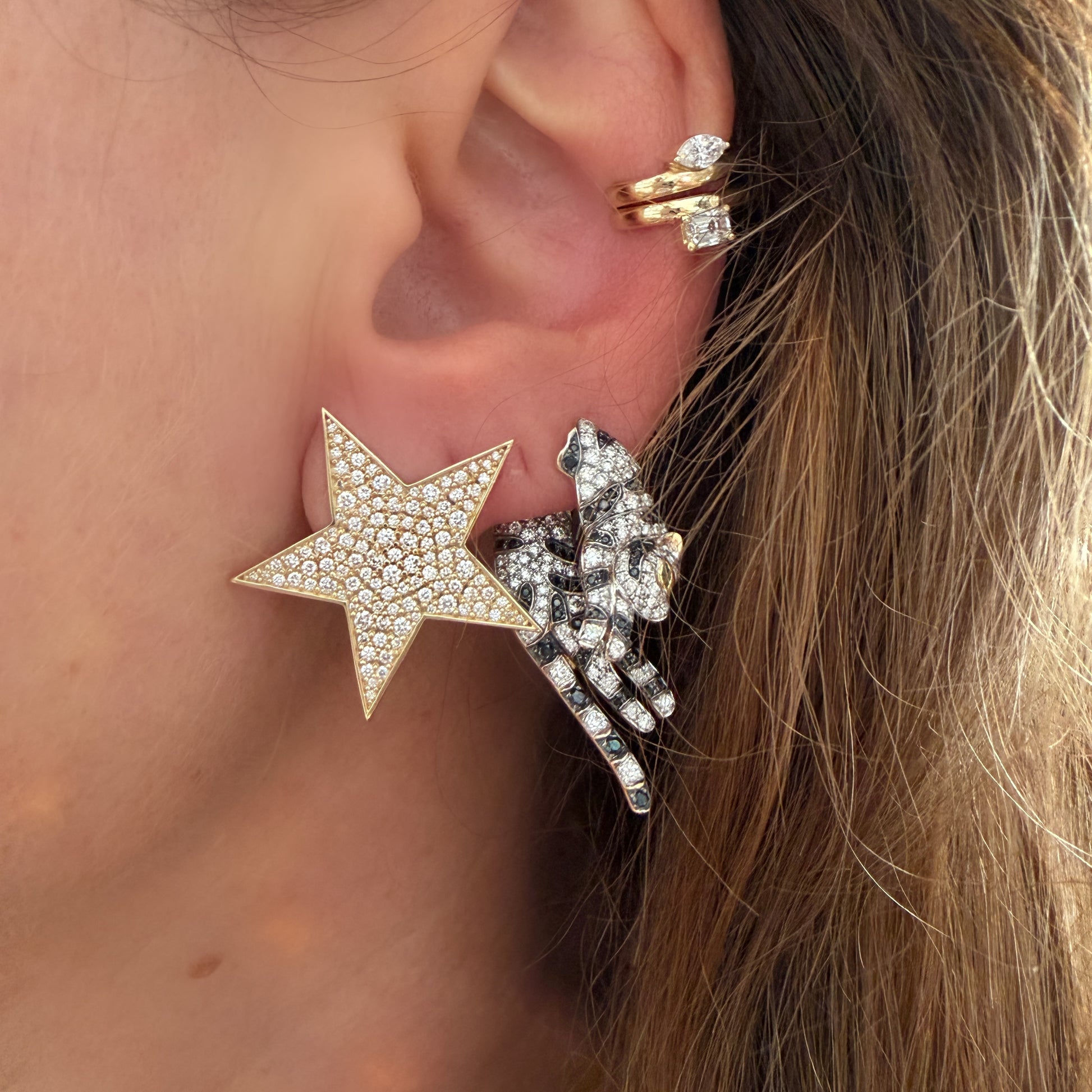Statement Pave Star Stud Earrings