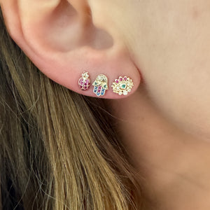 Tiny Hamsa Stud Earring