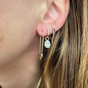 Heart Shape Safety Pin Hoop Earrings