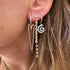Elongated Happy Heart Diamond Drop Huggie Hoops