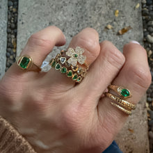 Petite Bezel Set Gemstone Heart Eternity Ring