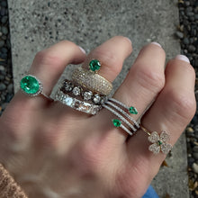 Petite Emerald & Diamond Clover Ring