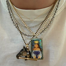 Thin Mixed Gold & Glass Beaded Chain Necklace