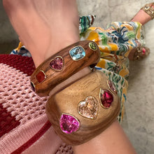 Milestones by AB for My Story Narrow Multi-Shape Gemmy Wood Cuff Bracelet