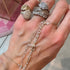 Personalized Diamond Letters Bringlet Hand Chain Bezel Bracelet