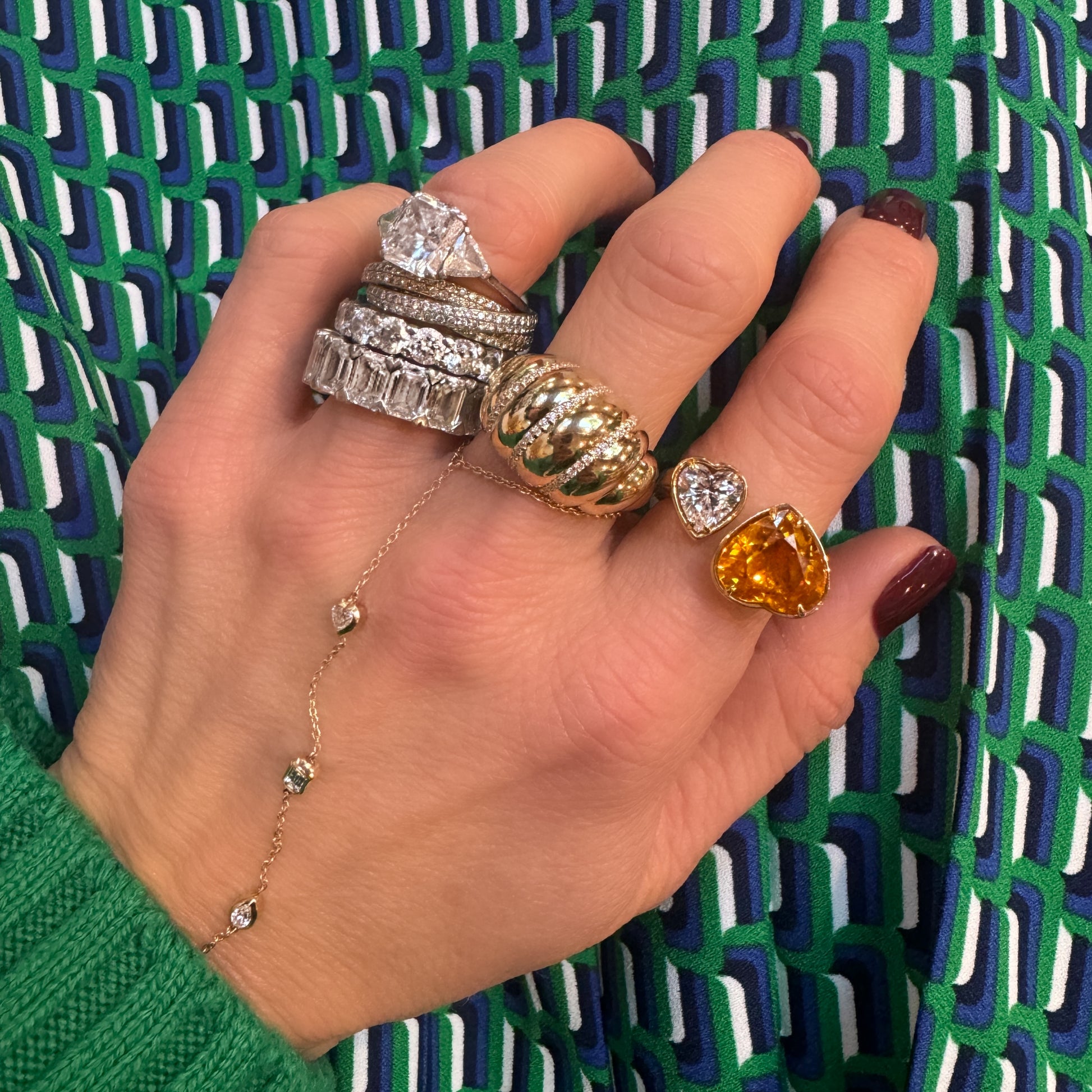 Twisted Gold & Diamond  Dome Ring