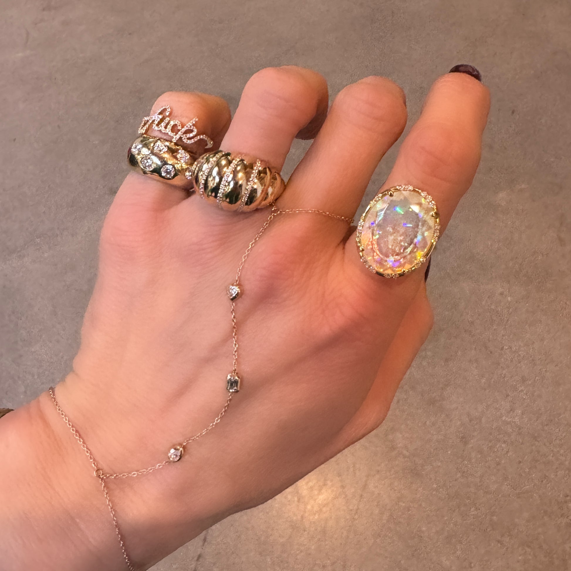 Twisted Gold & Diamond  Dome Ring