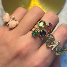 Green Tourmaline Cushion Gem Candy Ring