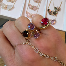 Round Amethyst Gem Candy Ring