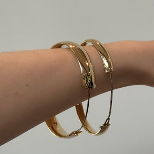 8mm Polished Domed Gold Bangle with Hinge Clasp