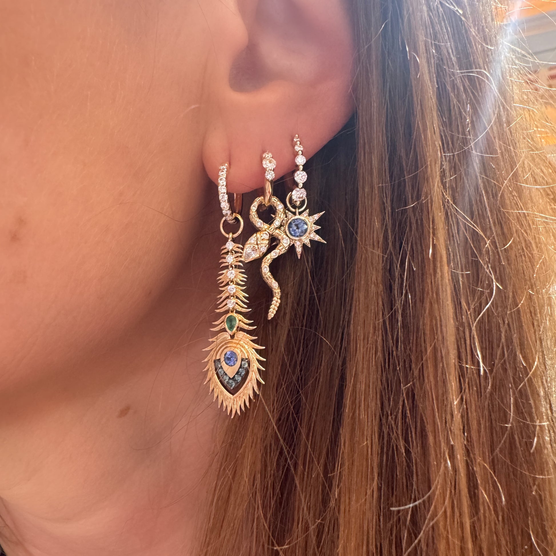 Diamond Double Sided Coiled Snake Charm