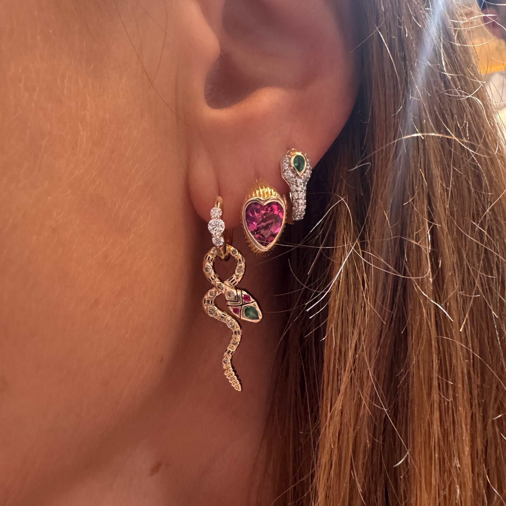 Diamond Double Sided Coiled Snake Charm
