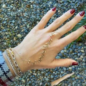 Flirty Diamond Fringe Bringlet Hand Chain