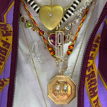 Graduated Bezel Set Mixed Gemstone & Diamond Statement Necklace