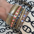 Medium or Large Wide Fluted Gold Bangle with Diamond Row