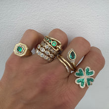 Lucky Emerald & Diamond Clover Ring 