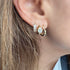 Chubby Round Bezel Set Diamond Huggie Earrings