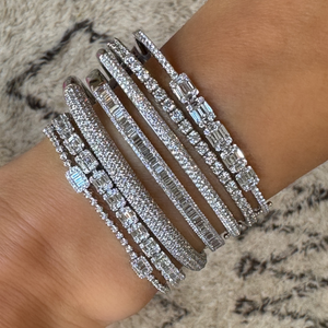 Four Prong Diamond Eternity Flex Bracelet