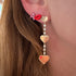 Graduated Gold & Diamond Heart Drop Earrings
