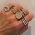 Grandsize Encrusted Initial Ring