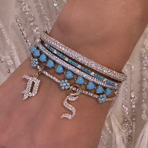 Miss Daisy Turquoise & Diamond Flower Bracelet