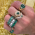Glowing Bezel Set  Emerald Dome Ring