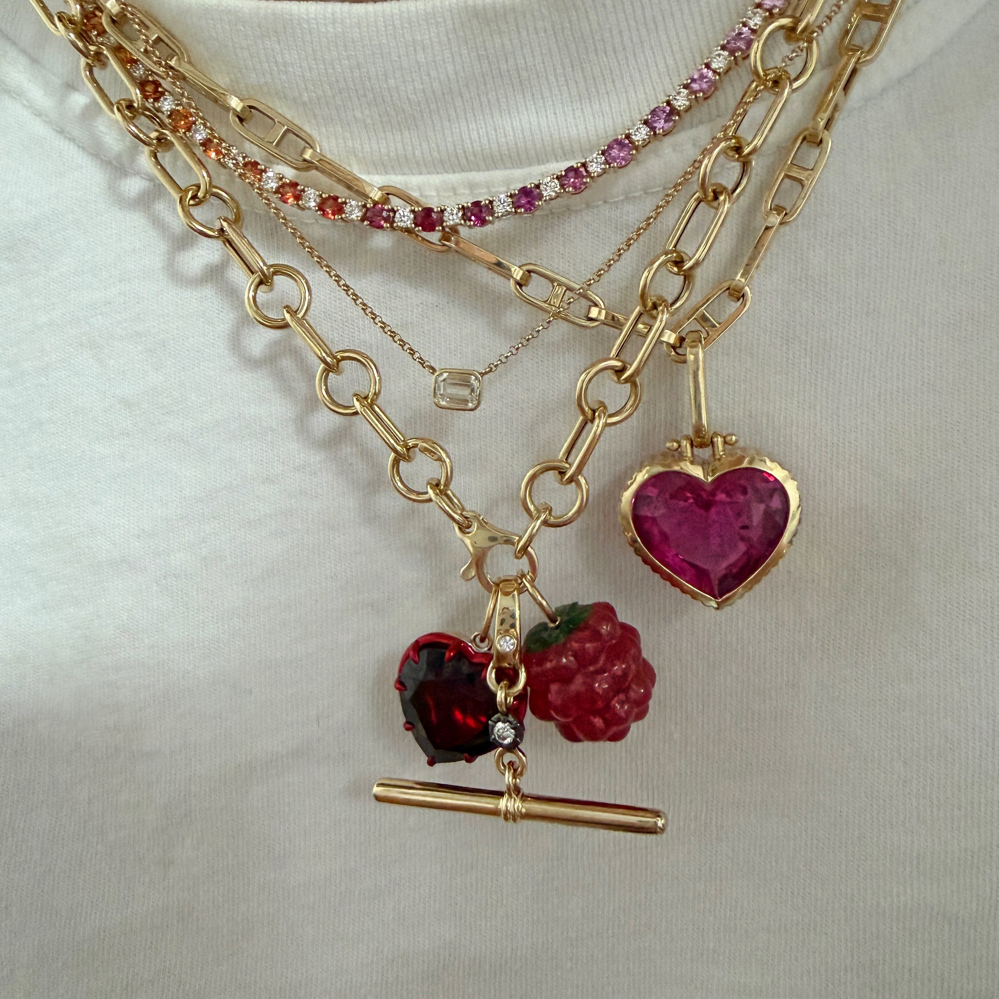 Whimsy Large Gemstone Heart Charm
