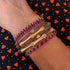 Matte Gold & Diamond Bamboo Bangle Bracelet