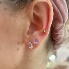 Pink Sapphire Pear Sprinkle Stud Earrings