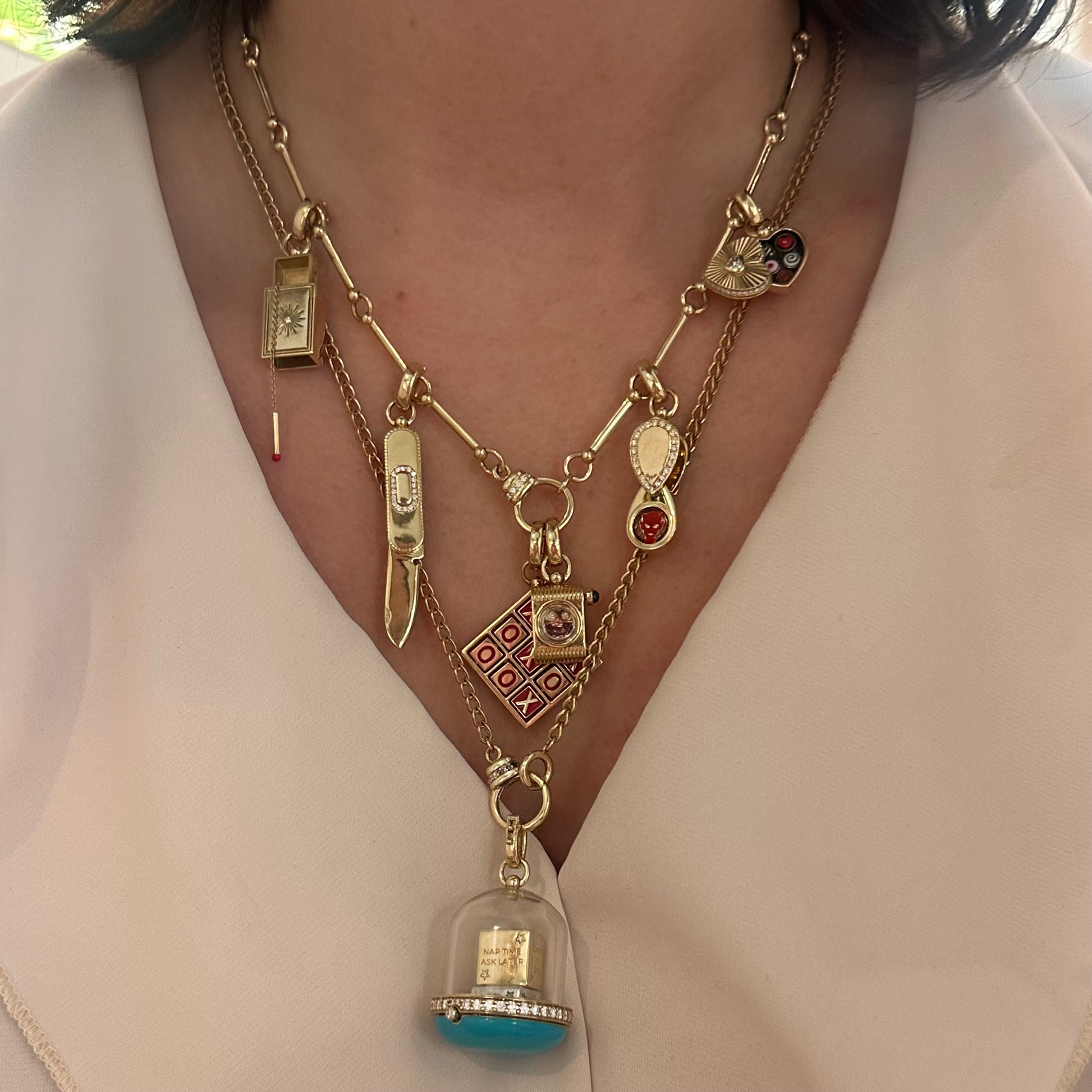 Pathway Link Chain Necklace with Diamond Clasp