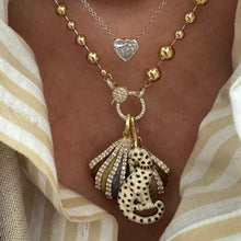 Gold Ball Chain Necklace with Diamond Clasp