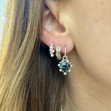 Pearl & Diamond Cluster Huggie Earrings