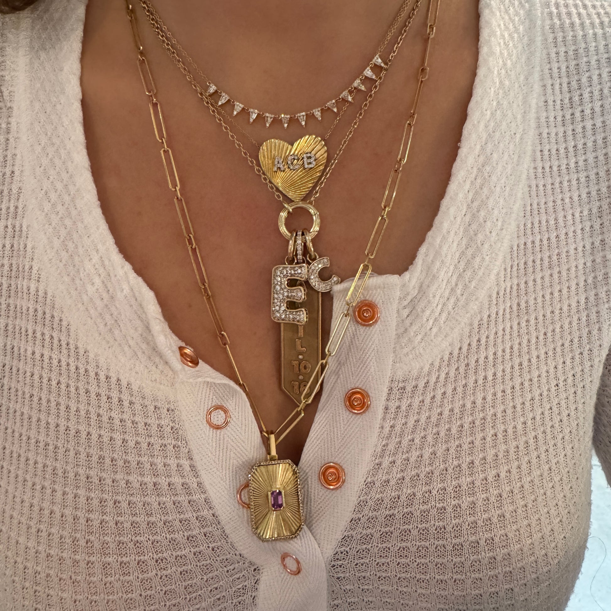Family Alphabet Large Initial Charm