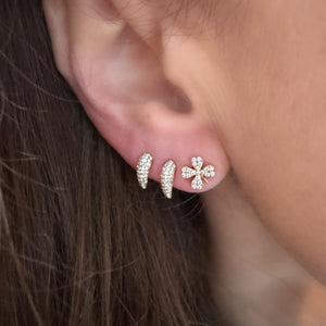 Fierce Pave Diamond Fang Stud Earrings