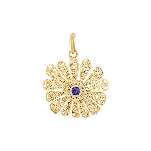 Find Your Joy Tanzanite & Diamond Mantra Pendant