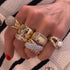 Fluted Gold & Pave Diamond Crossover Ring