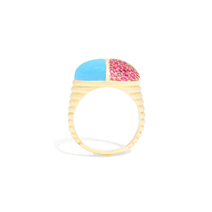 Found Cap Gemstone Cocktail Ring