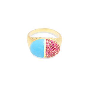 Found Cap Gemstone Cocktail Ring