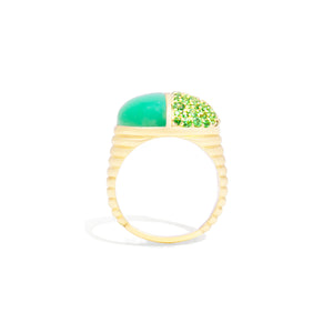 Found Cap Gemstone Cocktail Ring