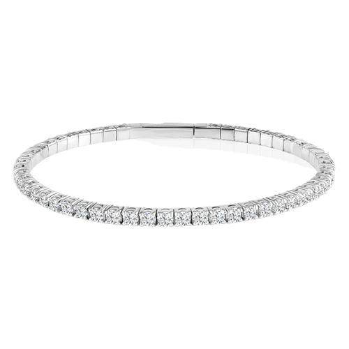 Four Prong Diamond Eternity Flex Bracelet