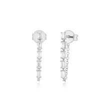 Front Back Diamond Chain Stud Earrings