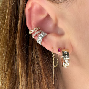 Full Stack Diamond Baguette Ear Cuff