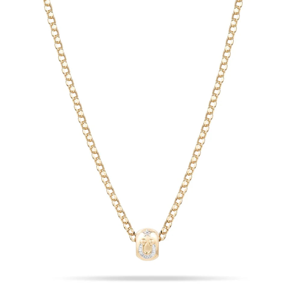 Lucky Horseshoe Baguette Diamond Big Bead