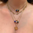Gemstone Happy Face Pendant