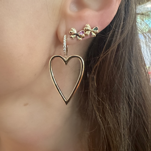 Glimmer in My Heart Diamond & Gold Drop Earrings