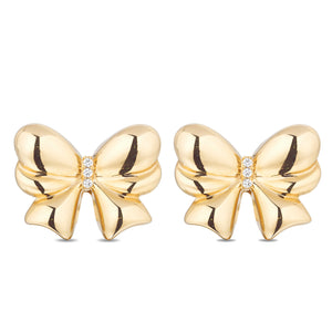 Gold Evie Bow Stud Earrings